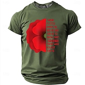  Memorial Day Remembrance Day I Wear A Little Poppy As Red As Red Can Be Men's Patriotic Remember Those Who Fought For Me Graphic T Shirt Short Sleeve Tee Designer Clothing Apparel S M L XL XXL XXXL