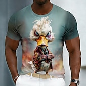  Voor heren dier Eend T-shirt Korte mouw T-shirt 3D-afdrukken Strakke ronde hals Overhemd Grappig Casual Dagelijks Straat Groen Zomer Lente Kleding S M L XL XXL XXXL