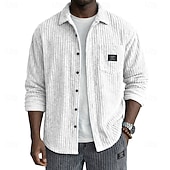 billiga Smart Casual skjortor för män-Herr Skjorta Casual skjorta Manchesterskjorta Knapp upp skjorta Svart Vit Vinröd Marinblå Khaki grön Långärmad Slät Tröjkrage Ledigt Dagligen Framficka Kläder Elegant Mode Ledigt