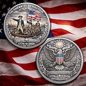 cheap U.S. 250th Anniversary-U.S. 250th Anniversary American Revolution Commemorative Coin 1776-2026, George Washington Crossing Medal, Patriotic Collectible, Independence Day Historical Tribute Gift