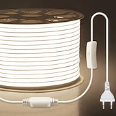 economico Strisce luminose a spina-Striscia LED COB impermeabile per esterni da 2-40 metri - luce bianca calda naturale, luce rossa, luce blu, luce verde, luce gialla, luce rosa, luce viola con cavo di commutazione da 1,5 m,