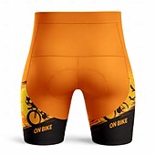 billige Shorts, tights og bukser for menn-Herre Katt Bokstav &amp; Nummer Sykkelveishorts Sykkelshorts Fôrede sykkelshorts Sykkel Shorts Bunner Slank Fasong sport 3D Pute Hurtigtørkende Svettereduserende Fukttransport Svart / Oransje Klær