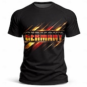  Maillot de football pour homme inspiré de l'Allemagne – T-shirt de supporter noir, rouge et or avec motif graphique, en tissu mesh respirant à séchage rapide et protection UPF 50+ pour la saison des