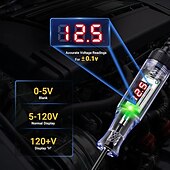 preiswerte Handwerkzeuge-Kfz-Prüflampe mit digitaler LED-Spannungsanzeige (5–110 V), Kfz-Schaltungsprüfer mit Voltmeter &amp;Zweifarbiger Polaritätsindikator, elektrischer Prüfstift mit langer Sonde zum Prüfen von Sicherungen in