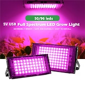 abordables Lampe de croissance LED-Lampe de croissance végétale USB 5V, lampe phyto, projecteur LED à spectre complet pour la culture hydroponique en serre, phytolampy