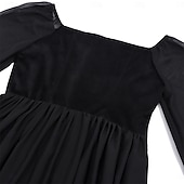 levne Šaty-Středověké Renesanční ozdobný Po kotníky Šaty Dlouhé rukávy Víla Korzet Pevná barva Maškarní kostým Dámské Fantazie předvečer Všech svatých Karneval Plesová maškaráda Renesanční jarmark Retro