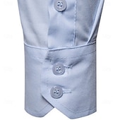 お買い得  メンズボタンダウンシャツ-男性用 シャツ ドレスシャツ ボタンダウンシャツ 純色 アウトドア ビジネス ブルー ブラック ホワイト ピンク 長袖 折襟 夏 春 衣類 ボタン