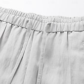 economico Classico-Per uomo Pantaloni di Lino Pantaloni Pantaloni Estivi Pantaloni da Spiaggia Coulisse Elastico in vita Tinta unica Comodità Traspirante Quotidiano All'aperto Spiaggia Vacanza Moda Nero Albicocca