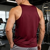 tanie Tank topy sportowe-Męskie Bezrękawnik Kamizelka Podkoszulki Bluzka na ramiączkach Bez rękawów Łódeczka Lato Wiosna Równina Moda Klasyczny Wygodny Gładkie Codzienny Siłownia Ulica Czarny Biały Wino Top Tee dla mężczyzn