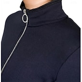 preiswerte Eiskunstlaufjacken &amp; -westen-Fleecejacke fürs Eiskunstlaufen Damen Mädchen Eislaufen Jacke Shirt Schwarz Daumenloch elastisch Ausbildung Wettbewerb Eiskunstlaufkleidung warm Langarm Eislaufen Eiskundstlauf