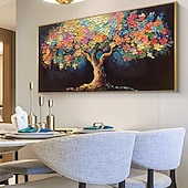 cheap Tree Oil Paintings-Mintura Handmade Textured Tree Flowers Oil Paintings on Canvas Wall Art Decoration Modern Abstract Pictures For Home Decor Rolled Frameless Unstretched Painting