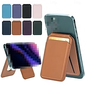 abordables Rangement et organisation-Portefeuille magnétique robuste en cuir avec étui de rangement et support intégré, porte-cartes sécurisé, pochette de rangement pour cartes bancaires et d'identité, accessoires pour porte-cartes en
