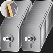 cheap Storage &amp; Organization-50PCS Heavy-Duty Drill-Free Wall Hooks - Damage-Free Installation, Waterproof Bathroom and Kitchen Hooks with Strong Adhesive Backing, Damage-Free Removal, Suitable for Photos, Posters, Clocks, Towels