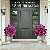  24 Inch Artificial Flower Stake Outdoor Decor Morning Glory Boxwood Topiary Ball Trees Multi-Color Garden Stakes for Yard & Lawn, No Fade Heavy Duty Plastic, All Season Decoration