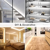baratos Luzes de tira de plugue-Fita de LED branca à prova d'água de 10 metros (32,8 pés) e 20 metros (65 pés), dimerizável, flexível, 3000K-6500K, 24V, com controle remoto e adaptador. Ideal para ambientes internos e externos, como