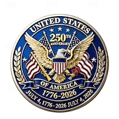 preiswerte U.S. 250. Jahrestag-Gedenkmünze zum 250. Jahrestag der Unabhängigkeit der USA, patriotische Medaille (1776–2026) mit Weißkopfseeadler, Mount Rushmore und Freiheitsglocke &amp;Feuerwerk, historisches Sammlerstück, Geschenk