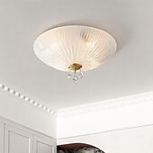 cheap Ring &amp; Round Design-Modern Minimalist Round Dome Glass Crystal Full Copper Chandeliers 2/3/4 Light E14 Flush Mount Ceiling Light For Bedroom 110-240V