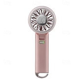 abordables Ventilateurs-Ventilateur portable avec compresse froide, mini-ventilateur 3 en 1 rechargeable par USB, utilisable à la main, sur pied ou à suspendre, idéal pour les voyages et le maquillage.