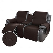 voordelige Fauteuilhoes-100% waterdichte hoes voor relaxbank, tweezitsbank, morsbestendig met middenconsole, antislip, gewatteerde bankbeschermer, bankhoes voor 2-zits relaxbank, meubelhoes voor thuis