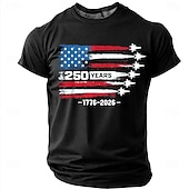 billiga Patriotiska 250 T-shirts-4 juli 2026 250:e Herr Amerikanska amerikanska flaggan Rolig Slang T-shirt Kortärmad T-shirt 3D-tryck Rund hals Skjorta Mode Dagligen Dagligen Gata Blå Ljusblå Grapefruktljung Sommar Vår Kläder S M L