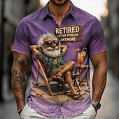  Homme Drôle Personnage de dessin animé Vieil Homme Chemise Chemise d'été Chemise Boutonnée Manche Courte Vintage Rétro Quotidien Extérieur Vacances Été Printemps Col Rabattu Impression 3D chemises