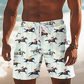  Derby-ul din Kentucky Bărbați Cursa de cai Boxeri înot Pantaloni Scurți de Înot Pantaloni Scurti Talie medie Retro / vintage Concediu Buzunare laterale Căptușeală din plasă Talie elastică cu șnur