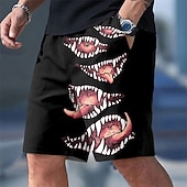  Herren Cartoon Monster Badeshorts Boardshorts Mittlere Taille Hawaiianisch Strandurlaub Seitentaschen Netzfutter Elastischer Kordelzug in der Taille Designer Bekleidung