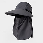 billiga Tillbehör för sport och friluftsliv-Solhatt Vandringshatt Fiskemössa Camping hatt Vattentät UV-skydd Snabb tork Sommar Vår Höst Snörning Bred kant med ansiktsskydd och nackflik Herr Fiske Aktivitet