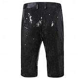 cheap Bottoms-Retro Vintage Disco 1980s Shorts Disco Sequins Fancy Dress Men's Halloween Carnival Performance Bar Adults' Shorts Summer