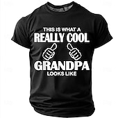 economico Magliette divertenti da uomo-Ecco come appare un nonno davvero fantastico. Maglietta da uomo con stampa divertente e spiritosa, maniche corte, girocollo, casual, regalo, abbigliamento firmato, taglie S, M, L, XL, XXL.