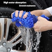 economico Accessori lavaggio auto-Confezione da 8 guanti in microfibra per autolavaggio - spugna in ciniglia a doppia faccia 2 in 1 con cinturino da polso, tampone assorbente antigraffio per auto, camion e camper, strumento