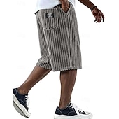رخيصةأون شورت كاجوال-رجالي شورتات شورت كاجوال سروال قصير جيب مرونة الخصر ألعاب بسيطة سهل راحة متنفس طول الركبة فضفاض الأماكن المفتوحة عطلة العطلة موضة أسود أبيض مرن نسبياً
