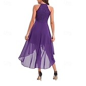 cheap Chiffon Dresses-Women's Midi Dress Chiffon Dress Casual Dress Elegant Fashion Modern Outdoor Vacation Party Regular Fit Plain Sleeveless Halter Neck Blue Pink Purple Summer Spring
