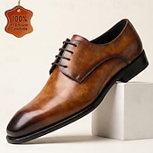 cheap Classic Dress Shoes-Men's Green Leather Derby Dress Shoes with Black-Toe Gradient Finish, Lace-Up Formal Oxfords for Stylish Men, Ideal for Business, Weddings, Parties and Evening Events