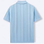 cheap Men's Smart Casual Shirts-Men's Shirt Casual Shirt Button Up Shirt Jacquard Shirt Blue Green Apricot Short Sleeve Plain Cuban Collar Casual Daily Buttons Clothing Apparel Viscose Elegant Fashion Casual