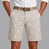 preiswerte Bedruckte Shorts-Herren Kokospalme Tropische Pflanzen Bermudashorts Freizeitshorts Kurze Golfhosen Mittlere Taille Hawaiianisch Arbeit Strand Sport im Freien Kurze Hose mit flacher Vorderseite und 4 Taschen Designer