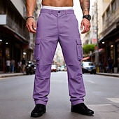 abordables Pantalons Cargo-Homme Pantalons Cargo Pantalons Pantalon tactique Pantalons de Travail Pantalon de randonnée Taille Élastique Multi-poches Poche à Rabat Uni Confort Portable Occasionnel Quotidien Extérieur Vacances
