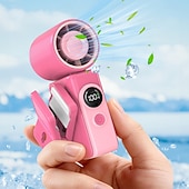 billiga Campingljus &amp;amp; lyktor-USB-uppladdningsbar mini-klämmfläkt med vridbart roterande klämma – bärbar 4-hastighets clip-on &amp;skrivbordsfläkt, LED-batterinivådisplay, 180° justerbart huvud, batteri med lång livslängd för hem,