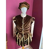 abordables Conjuntos-Medieval Renacimiento Accesorios Príncipe caballero celta Disfraz Hombre Real Víspera de Todos los Santos Carnaval Mascarada Rendimiento LARP Feria Ren Adulto Disfraz