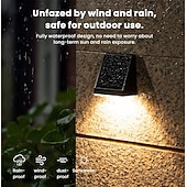 billige Vegglamper til utendørsbruk-2 stk. utendørs solcelledrevne IP65 vanntette LED-vegglamper med bevegelsessensor, vaskelys for hage, terrasse, gårdsplass, gjerde, trapper, veranda, terrasse, dekorativ utendørs LED-belysning med
