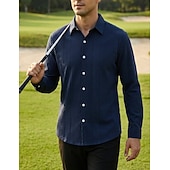 cheap Men's Button Up Shirts-Men's Shirt Casual Shirt Button Up Shirt Jacquard Shirt Blue Black Green khaki Dark Blue Long Sleeve Plain Shirt Collar Casual Daily Buttons Clothing Apparel Elegant Fashion Casual