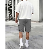 voordelige Vakantie-Voor heren Ladingbroek Cargoshorts Korte broek Casual korte broek Zak Elastische taille Effen Knielengte Casual Buiten Streetwear Modieus Streetwear Zwart Marineblauw Inelastisch