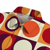  Retro / vintage Hipisowskie 1970 Koszula Krótkie rękawy Hipisowskie Geometryczny Retro Strój na bal maskowy Męskie Festiwal Muzyczny Impreza Dzienne zużycie Dla dorosłych Koszula Wiosna i lato