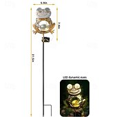 economico Illuminazione vialetto-Lampada solare da esterno impermeabile a LED creativa a forma di rana con paletto in ferro, ideale per giardino, cortile, vialetto, prato e illuminazione paesaggistica per ville.