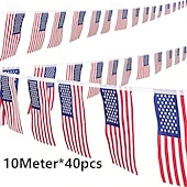 levne 250. výročí USA-40 amerických vlajek, bannery s americkou vlajkou, dekorace na 4. července, slavnostní dekorace, dekorace na párty, venkovní dekorace, dekorace na Den nezávislosti, bannery s americkými vlajkami ke