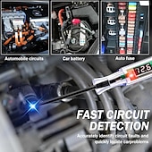 preiswerte Handwerkzeuge-Kfz-Prüflampe mit digitaler LED-Spannungsanzeige (5–110 V), Kfz-Schaltungsprüfer mit Voltmeter &amp;Zweifarbiger Polaritätsindikator, elektrischer Prüfstift mit langer Sonde zum Prüfen von Sicherungen in