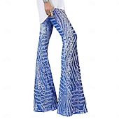 abordables Fondos-Retro Antiguo Disco Años 80 Pantalones Pantalones acampanados Disco Lentejuelas Arte deco Disfraz Mujer Víspera de Todos los Santos Carnaval Discoteca Festival de Música Fiesta Adulto Pantalones