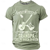  Men's I'm A Guitar Grandpa Just Like A Normal Grandpa Except Much Cooler Crossed Guitars Vintage Distressed Retro T Shirt Tee Graphic Regular Fit Fathers Day Gift Designer Clothing Apparel S M L XL XX