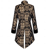 baratos agasalhos-Retro Vintage Medieval Renascentista Casaco Manga Comprida Príncipe Vampiros Pirata Nobre Jacquard Fantasia Homens Pirata Fantasia Real Dia Das Bruxas Carnaval Festa feira renascentista LARP Adulto
