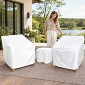 economico Coperture per Mobili da Giardino-coperture per mobili da giardino, tessuto oxford 210d, coperture per set di mobili da giardino per bistrot da esterno da 3 pezzi, set di coperture per divani da giardino per 2 sedie e tavolino da